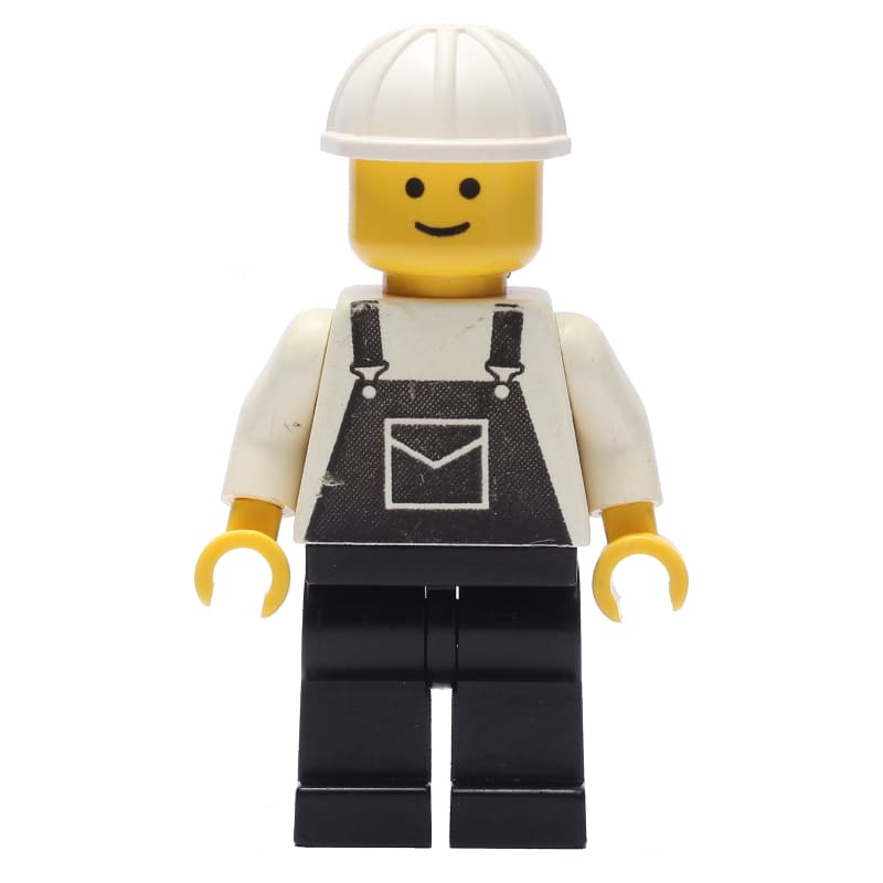 Man, Black Overalls, White Hard Hat