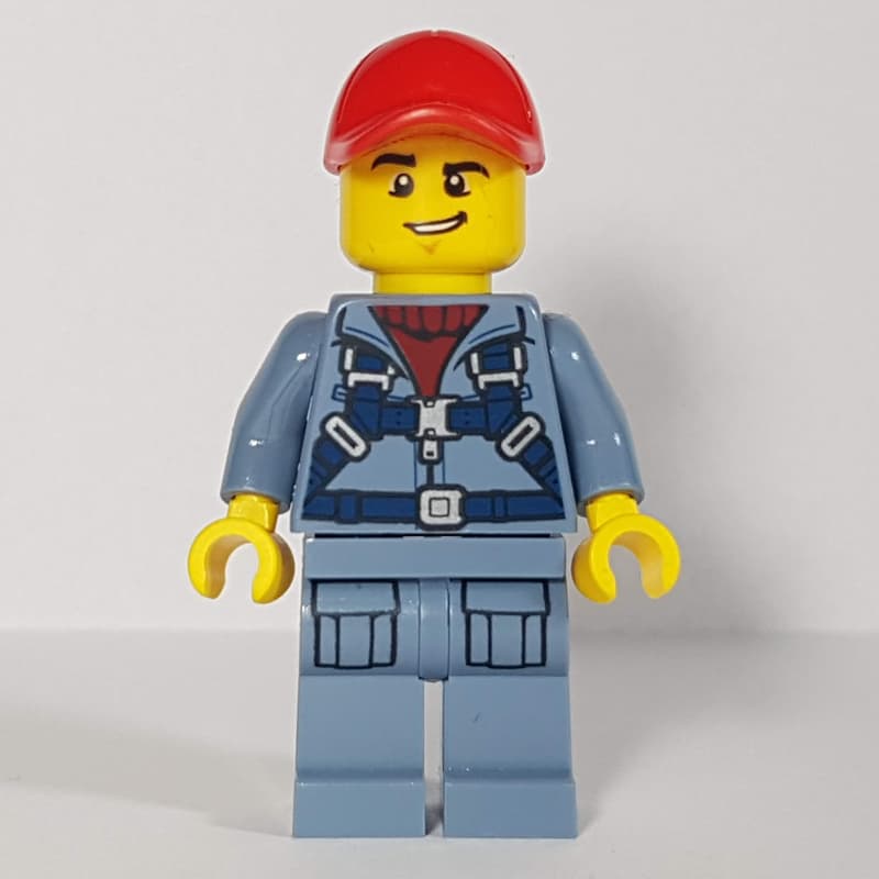 Marine Explorer, Sand Blue Jumpsuit, Red Cap