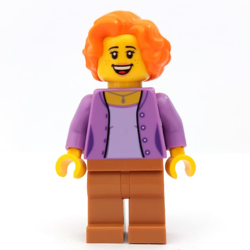 Woman, Open Medium Lavender over Lavender Shirt, Medium Nougat Legs, Orange Hair