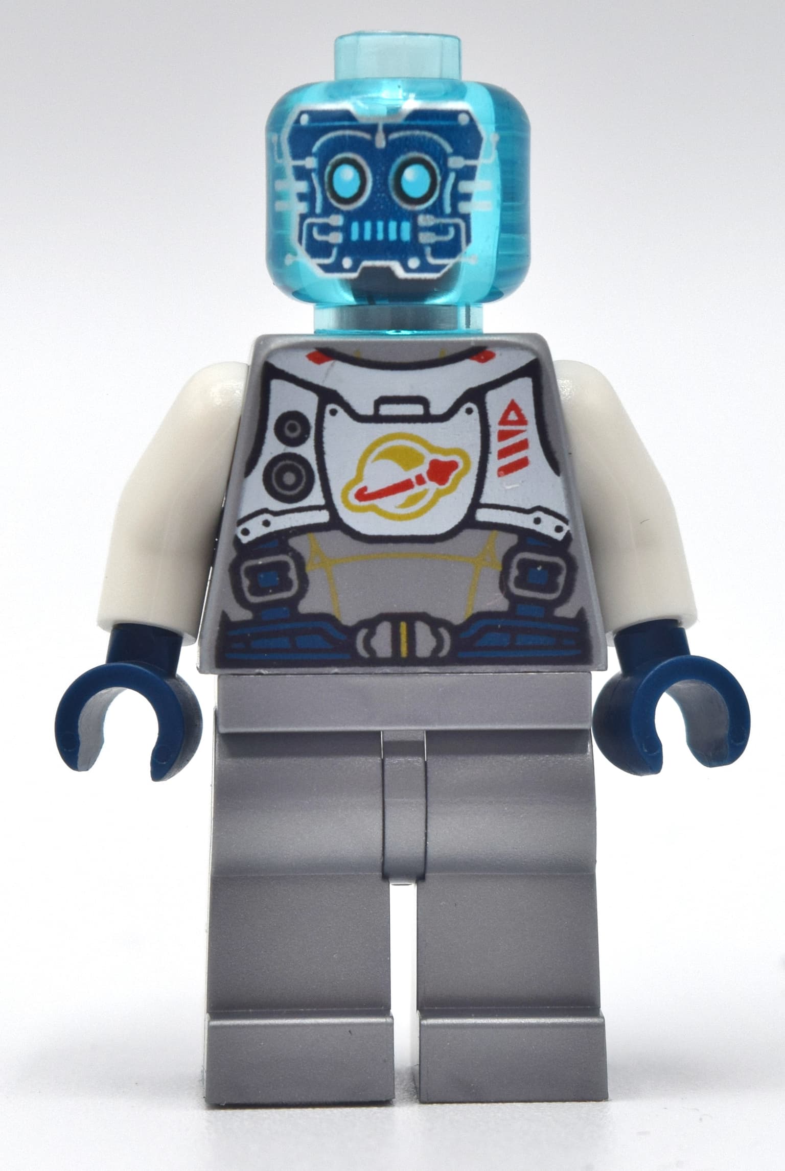 Droid - Flat Silver Torso, Legs, Trans-Light Blue Head