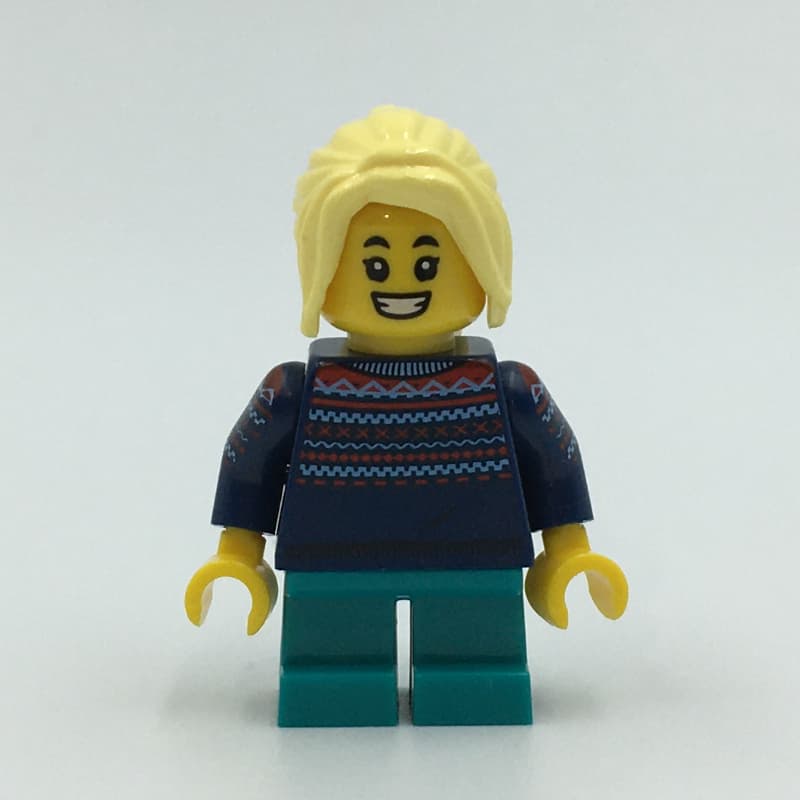 Kid - Dark Blue Torso, Dark Turquoise Legs, Bright Light Yellow Hair