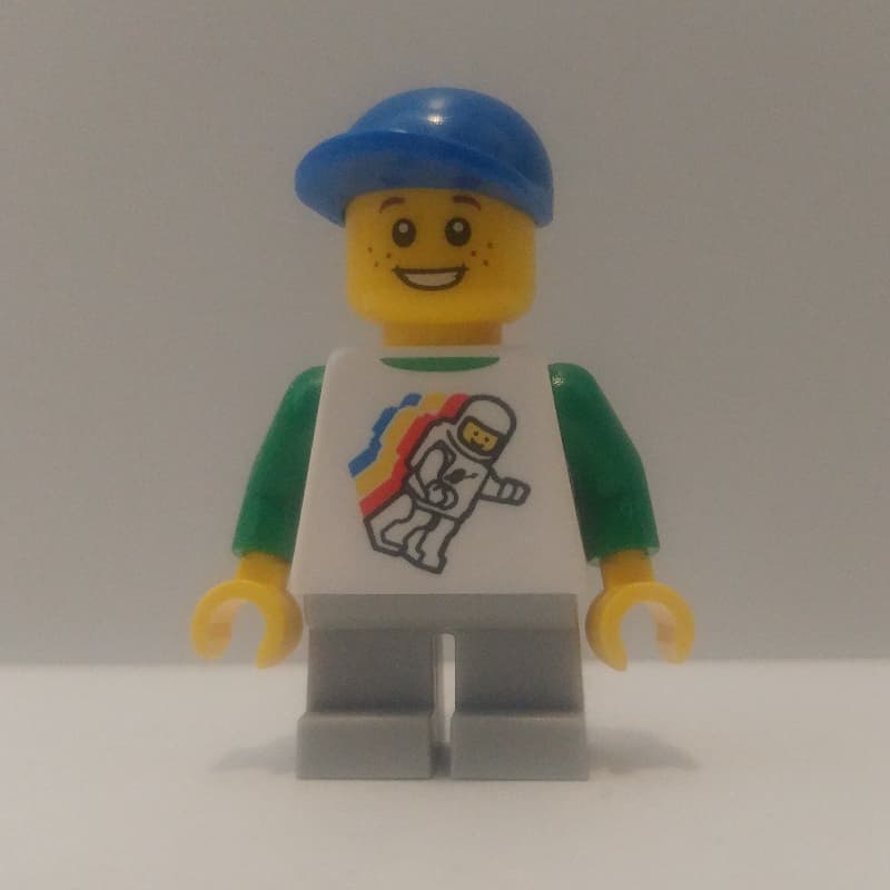 Kid, White Torso, Light Bluish Grey Legs, Blue Cap (41879a Legs)
