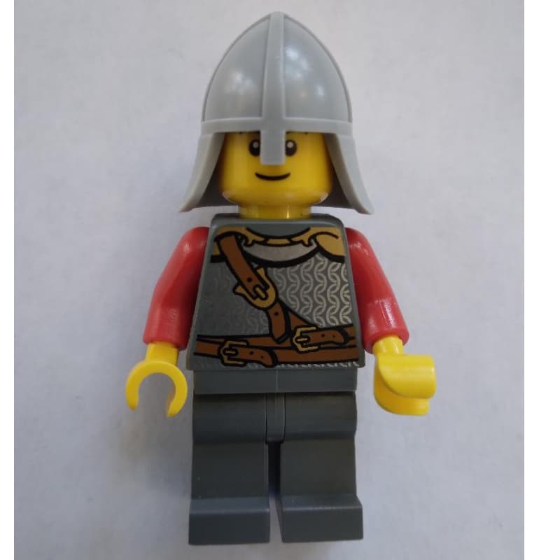 Knight, Armor with Straps, Light Bluish Gray Helmet, Black Eyebrows