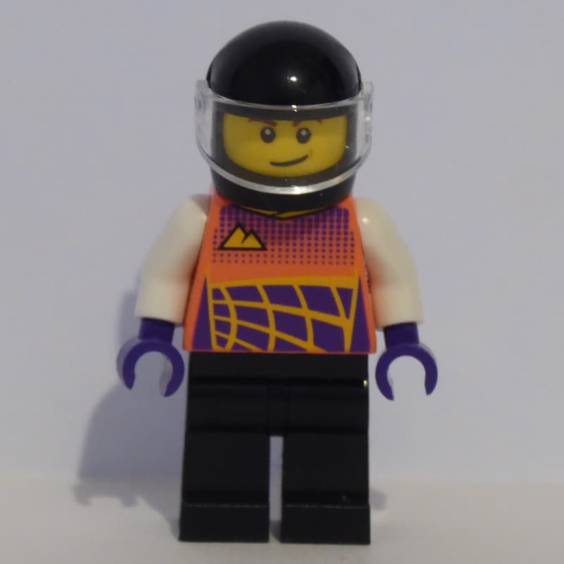Racer, Coral Race Jacket, Black Helmet