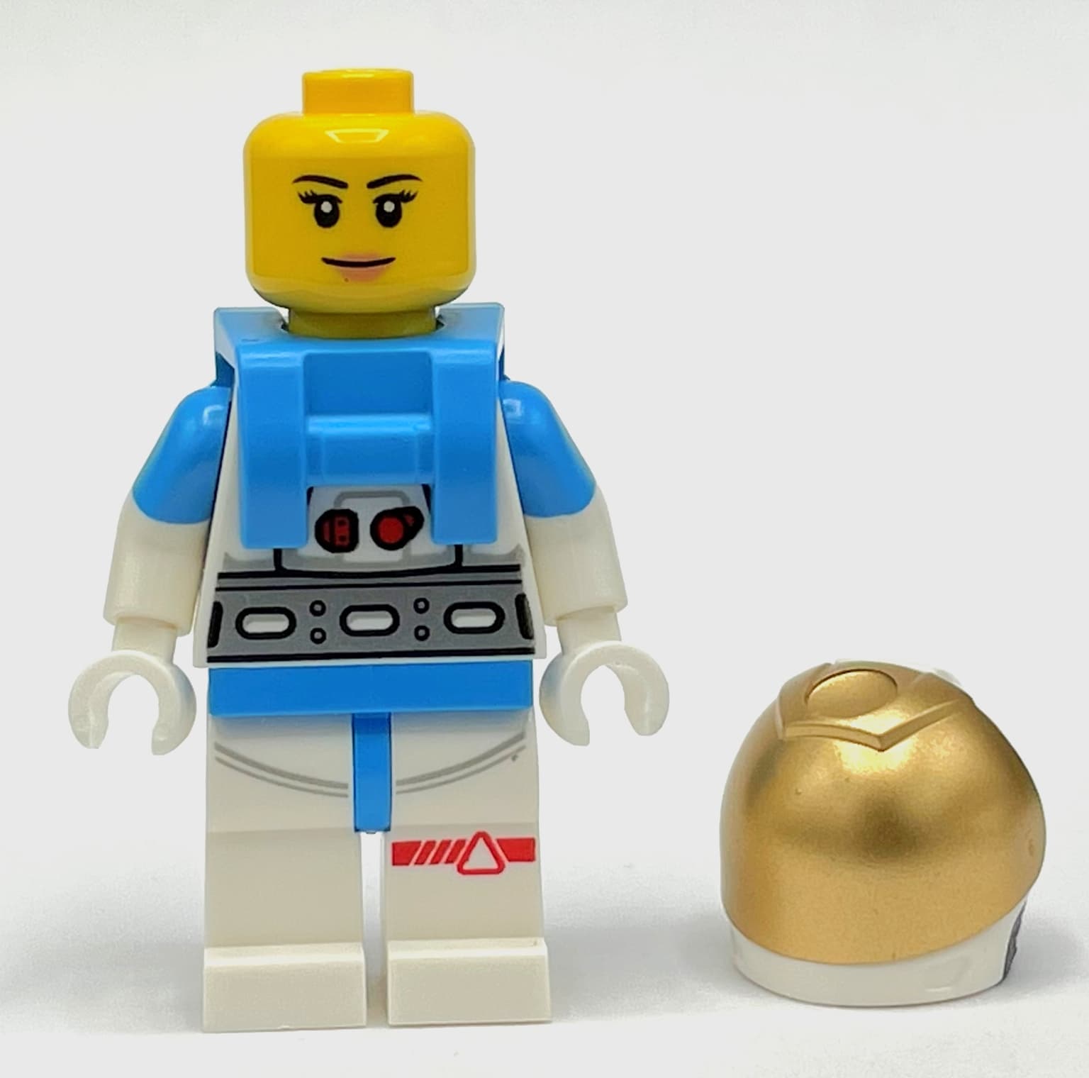 Astronaut, White Spacesuit, Dark Azure Backpack, Gold Visor