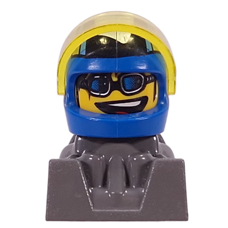 Racer - Blue Helmet, Trans-Yellow Visor, Dark Gray Body