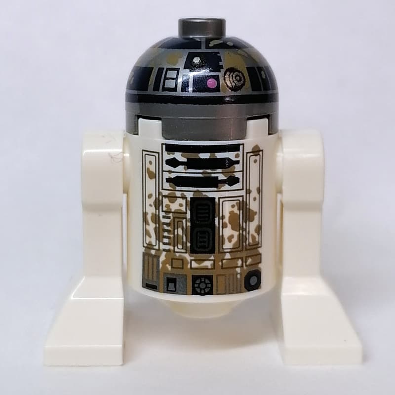 Astromech Droid, R2-D2, Flat Silver Dome, Mud Stains, Dual Sided Printed Body