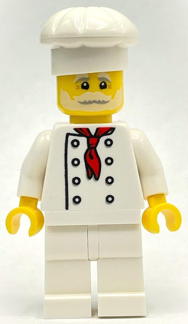 Pizza Chef - White Torso, White Legs, White Hat, White Beard