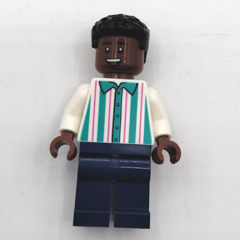 Soccer Fan, White and Dark Turquoise Striped Shirt