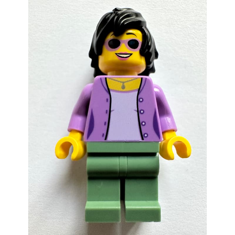 Medium Lavender Torso, Sand Green Legs, Black Hair, Sunglasses