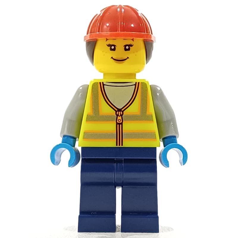 Ground Crew, Vibrant Yellow Safety Vest, Ponytail