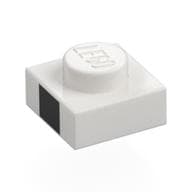 Plate 1 x 1 with Black Square Print em Branco