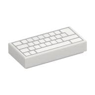 Tile 1 x 2 with Computer Keyboard with No Letters Print em Branco