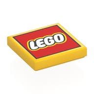 Tile 2 x 2 with LEGO Logo Type 2 Print em Amarelo