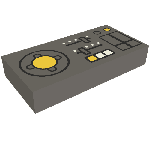 Tile 1 x 2 with Controls, Slides, Joystick Print em Cinza azulado escuro