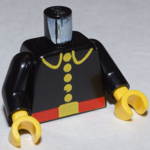 Torso Fire Uniform Five Button Print, Black Arms, Yellow Hands