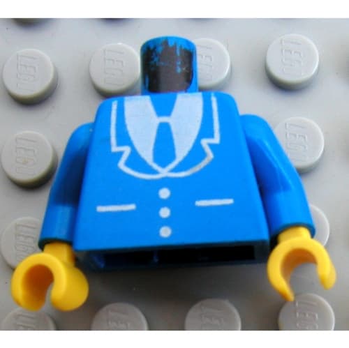 Torso Jacket and Tie Print, Blue Arms, Yellow Hands