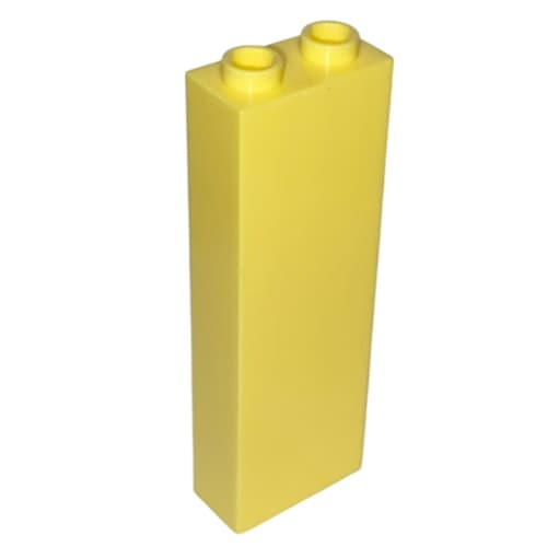 Brick 1 x 2 x 5 with Blocked Open Studs and Bottom Stud Holder with Asymmetric Ridges em Amarelo vivo claro